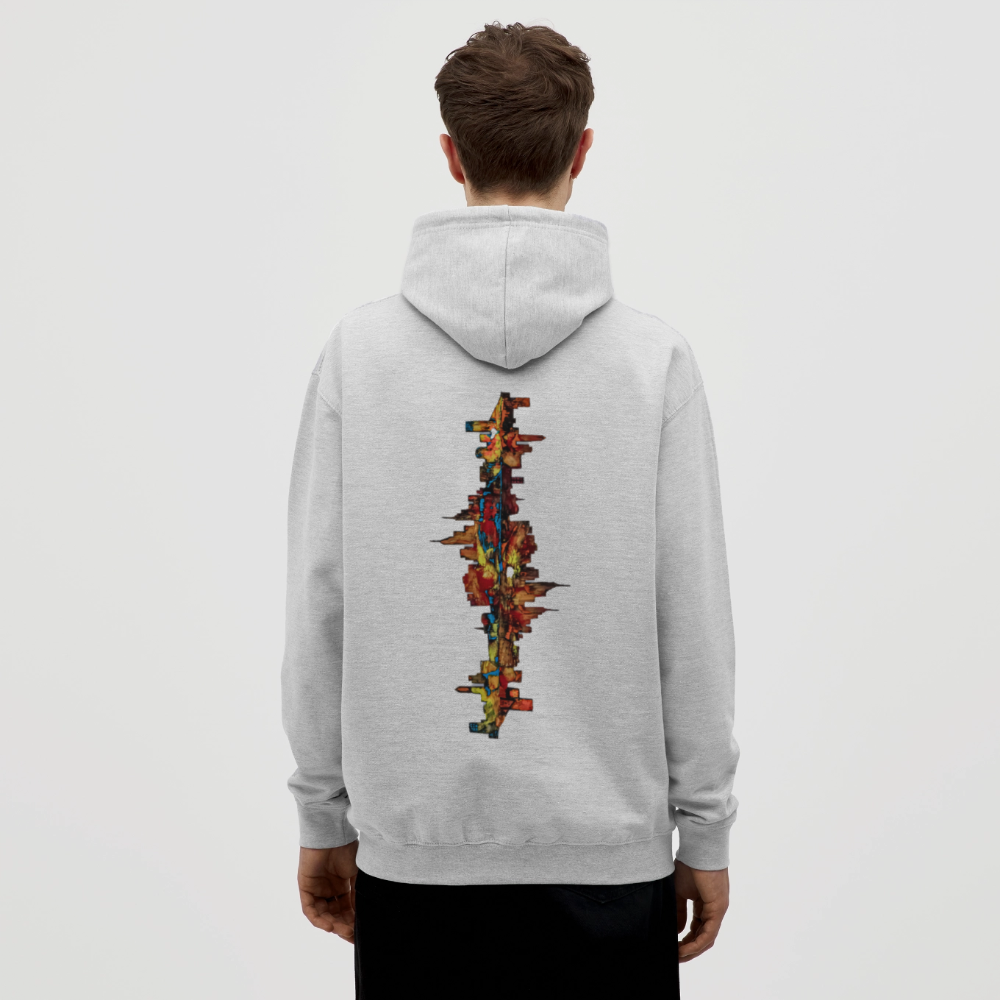 Unisex Hoodie Frankfurter Skyline Backprint - Hellgrau meliert