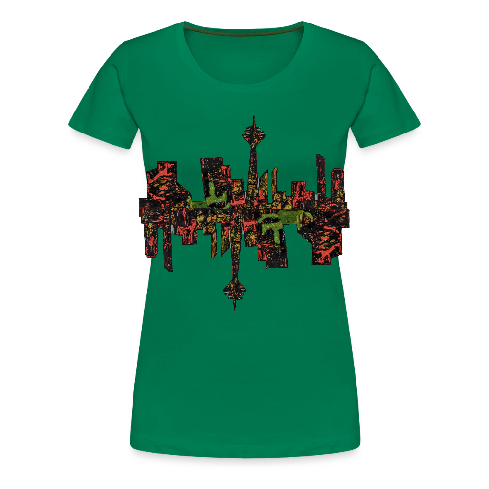 Frauen Premium T-Shirt Düsseldorfer Skyline V.9 - Kelly Green