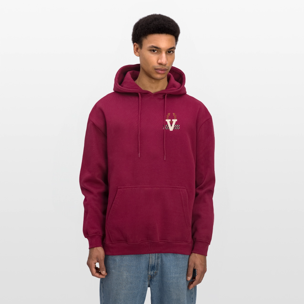 Oversized Unisex Hoodie Düsseldorferskyline Backprint - Burgunderrot