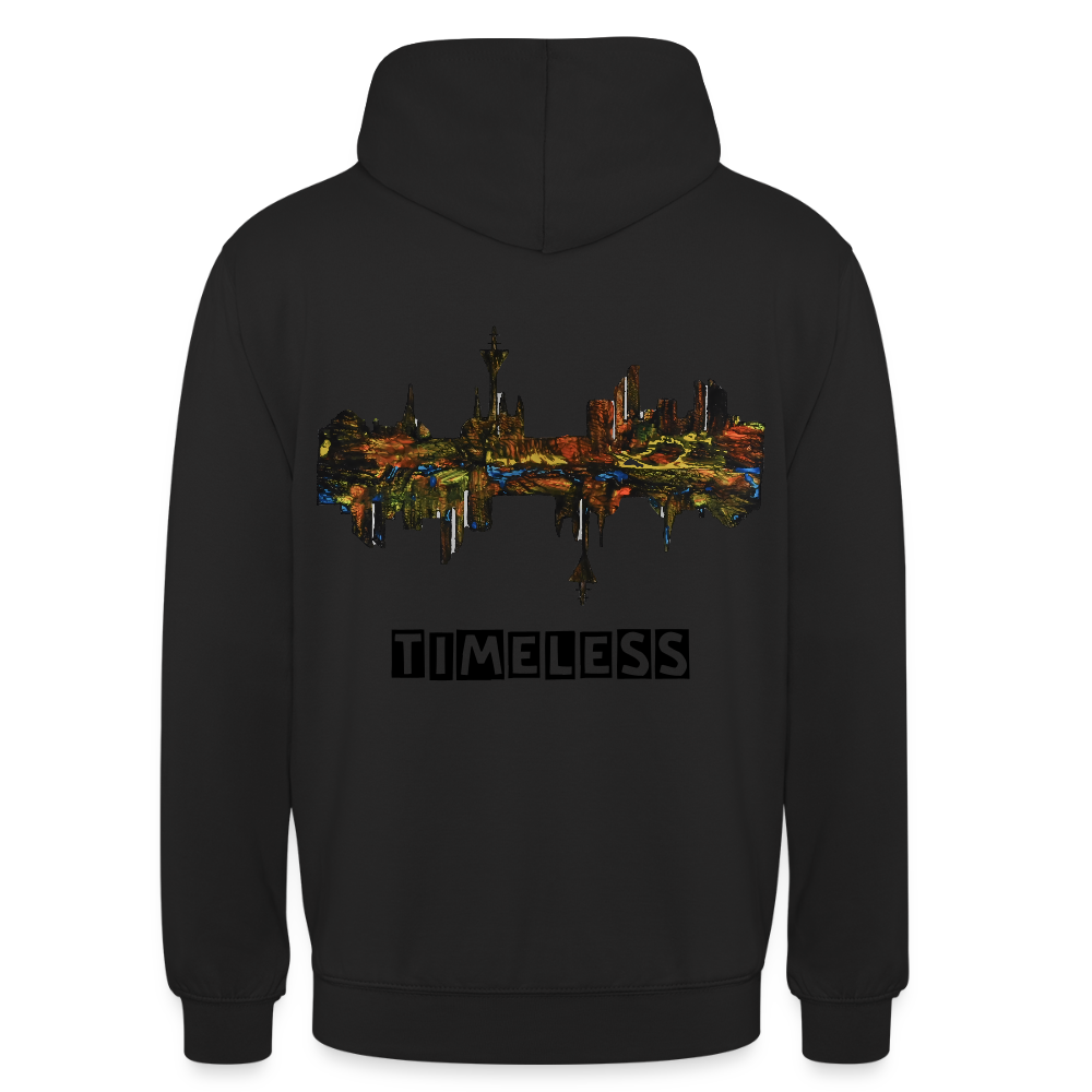 Unisex Hoodie Düsseldorfer Skyline Backprint - Schwarz