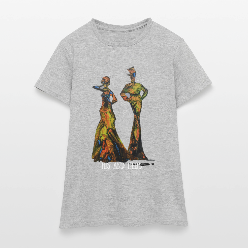 Frauen T-Shirt Zylinder und Stella - Grau meliert