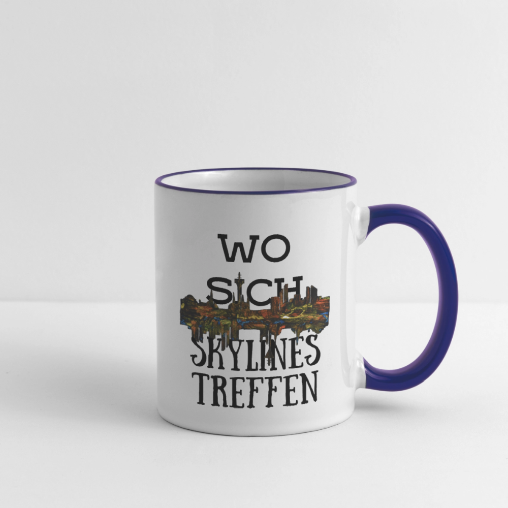 Tasse - Weiß/Kobaltblau
