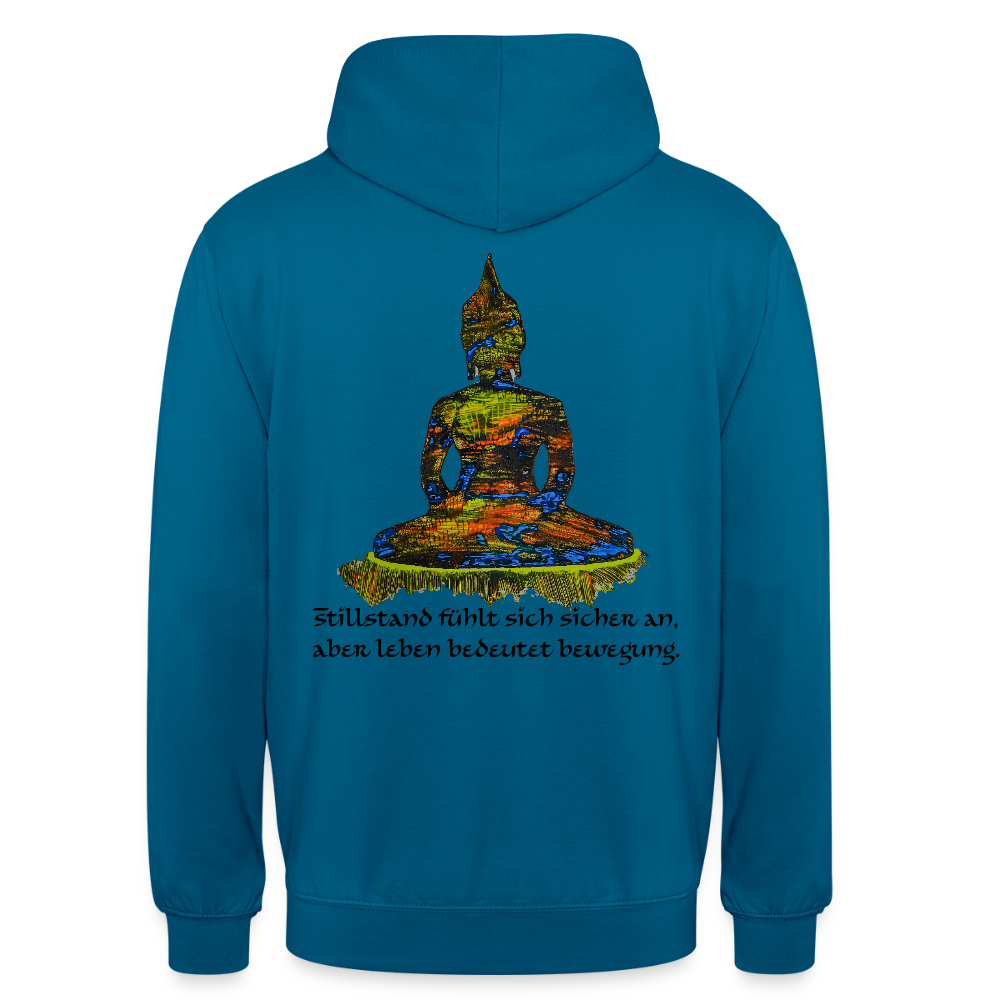 Unisex Hoodie Buddha Backprint - Tiefseeblau