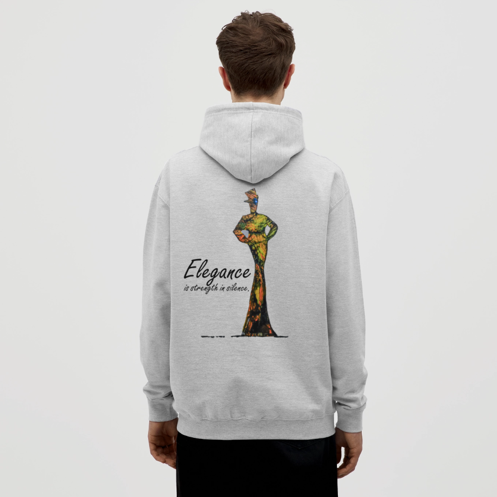 Unisex Hoodie Elegance Backprint - Hellgrau meliert