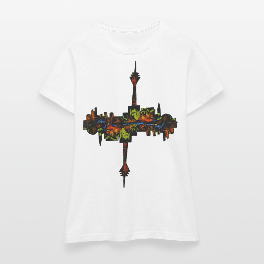 Frauen T-Shirt Düsseldorfer Skyline V.7 - Weiß