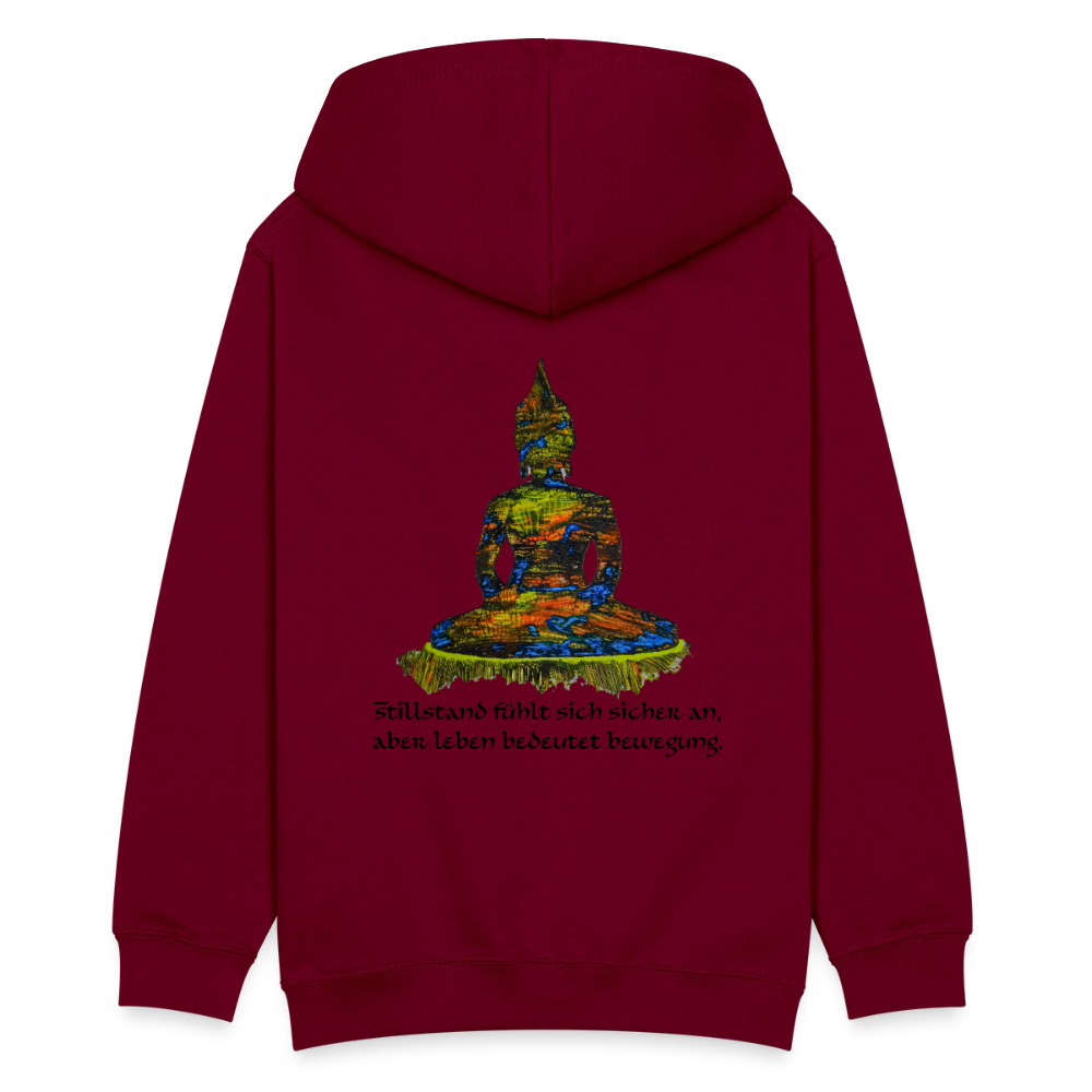 Teenagers Hoodie Buddha Backprint - Bordeaux