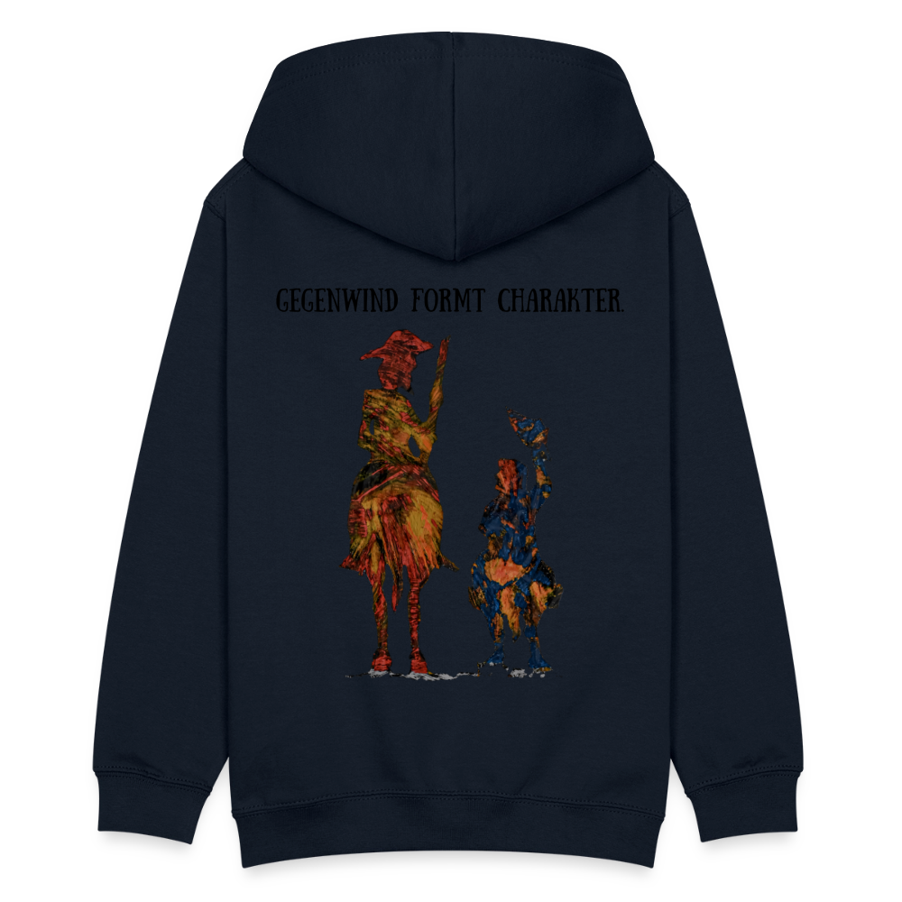 Teenager Hoodie Don Quixote Backprint - Navy