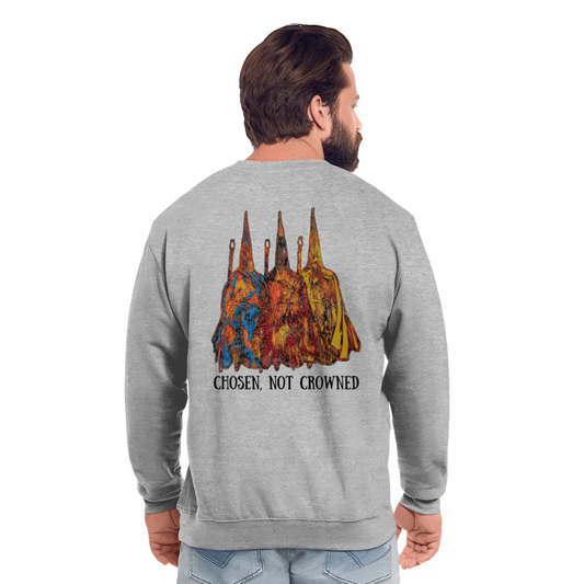 Unisex Pulli Nazzarener Backprint - Weißgrau meliert