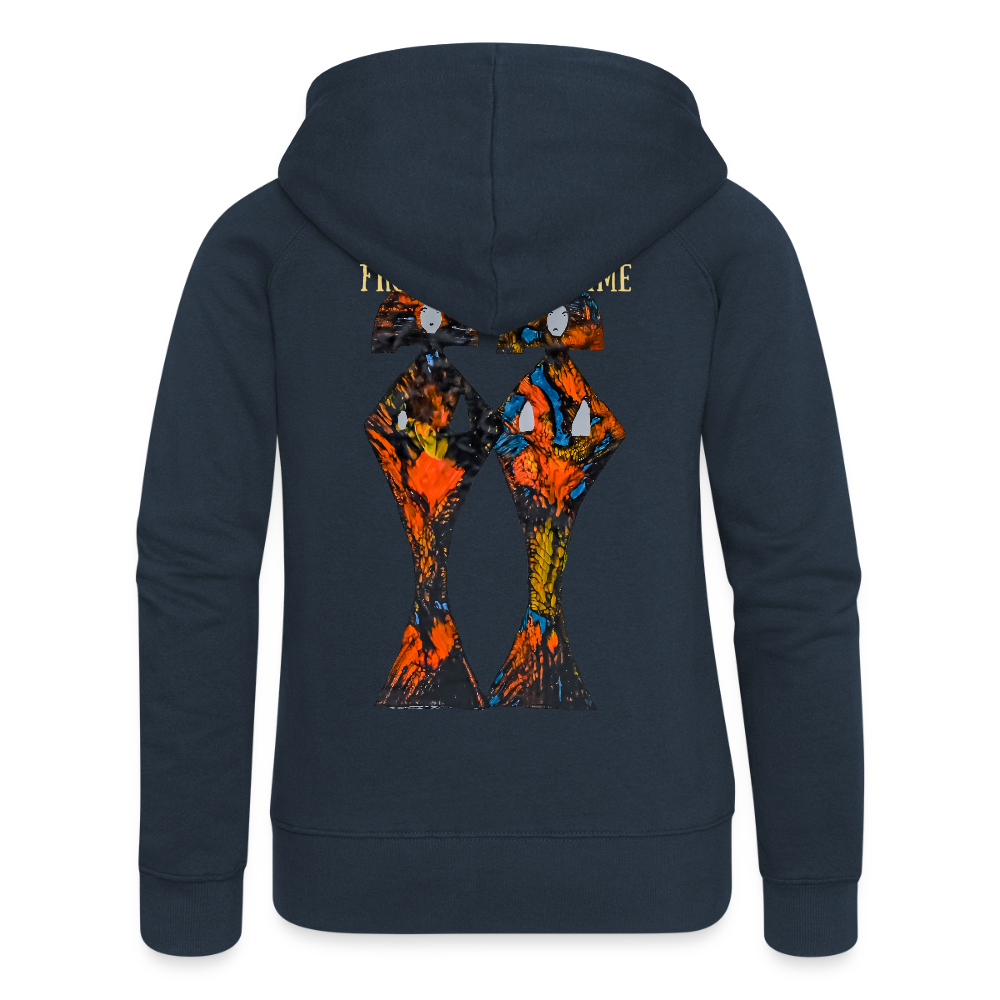 Frauen Kapuzenjacke Geishas Backprint - Navy