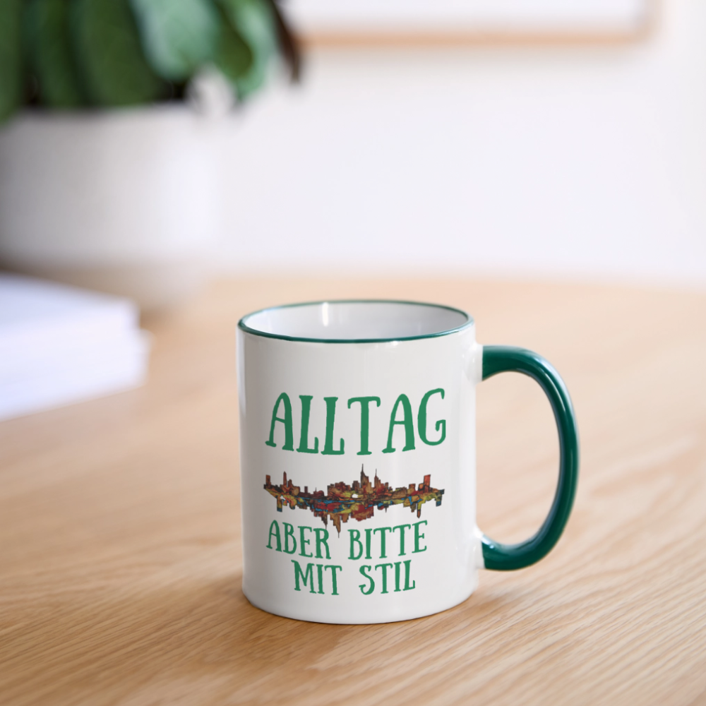 Tasse - Weiß/Dunkelgrün
