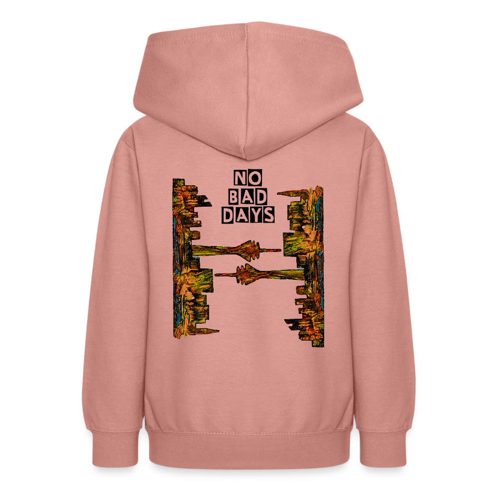Teenager Hoodie Düsseldorfer Skyline Backprint - Altrosa