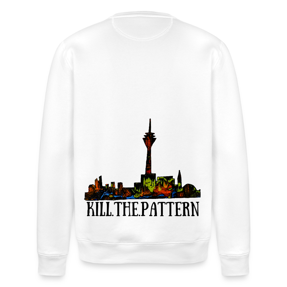 Unisex Bio Pulli Düsseldorfer Skyline Backprint - Weiß