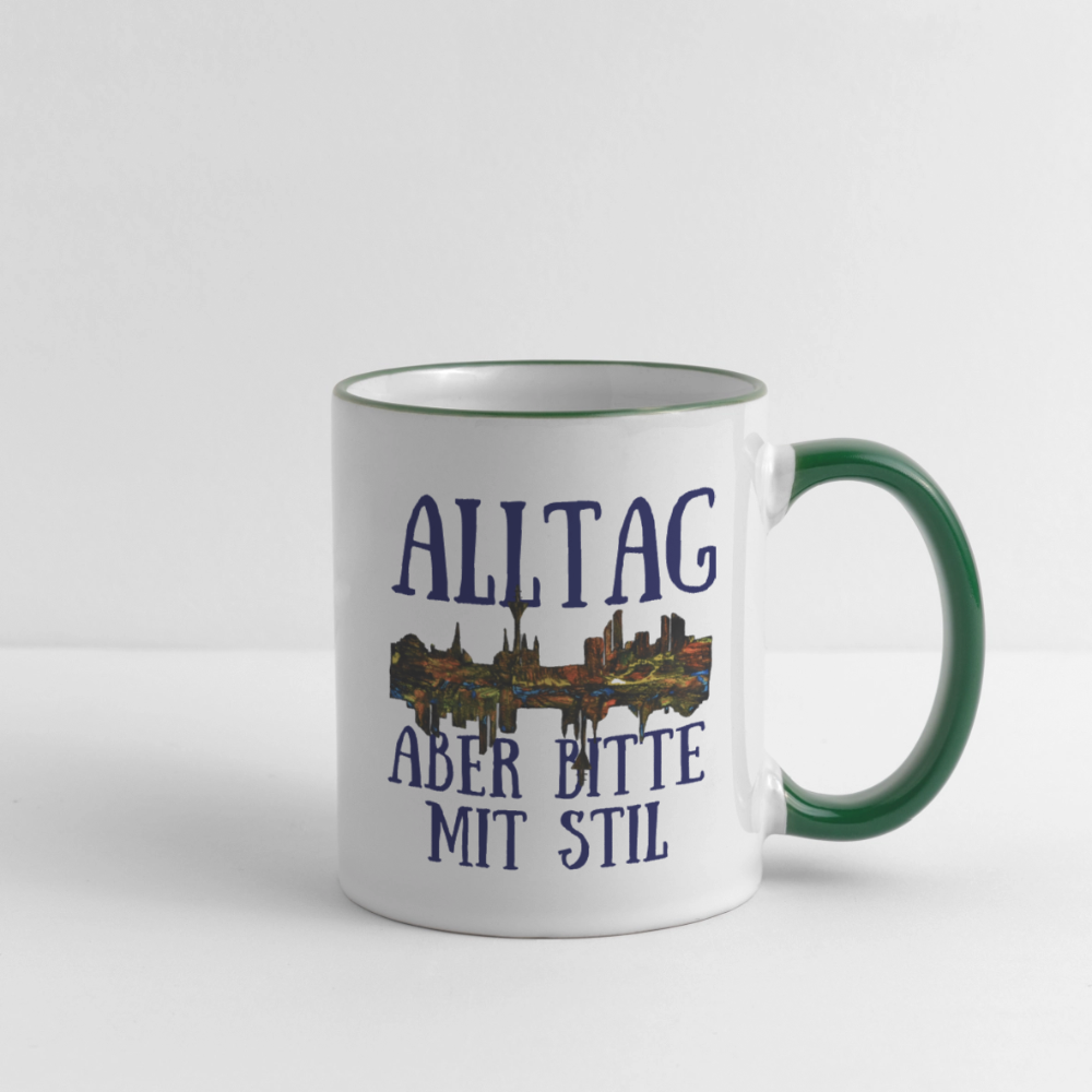 Tasse - Weiß/Dunkelgrün