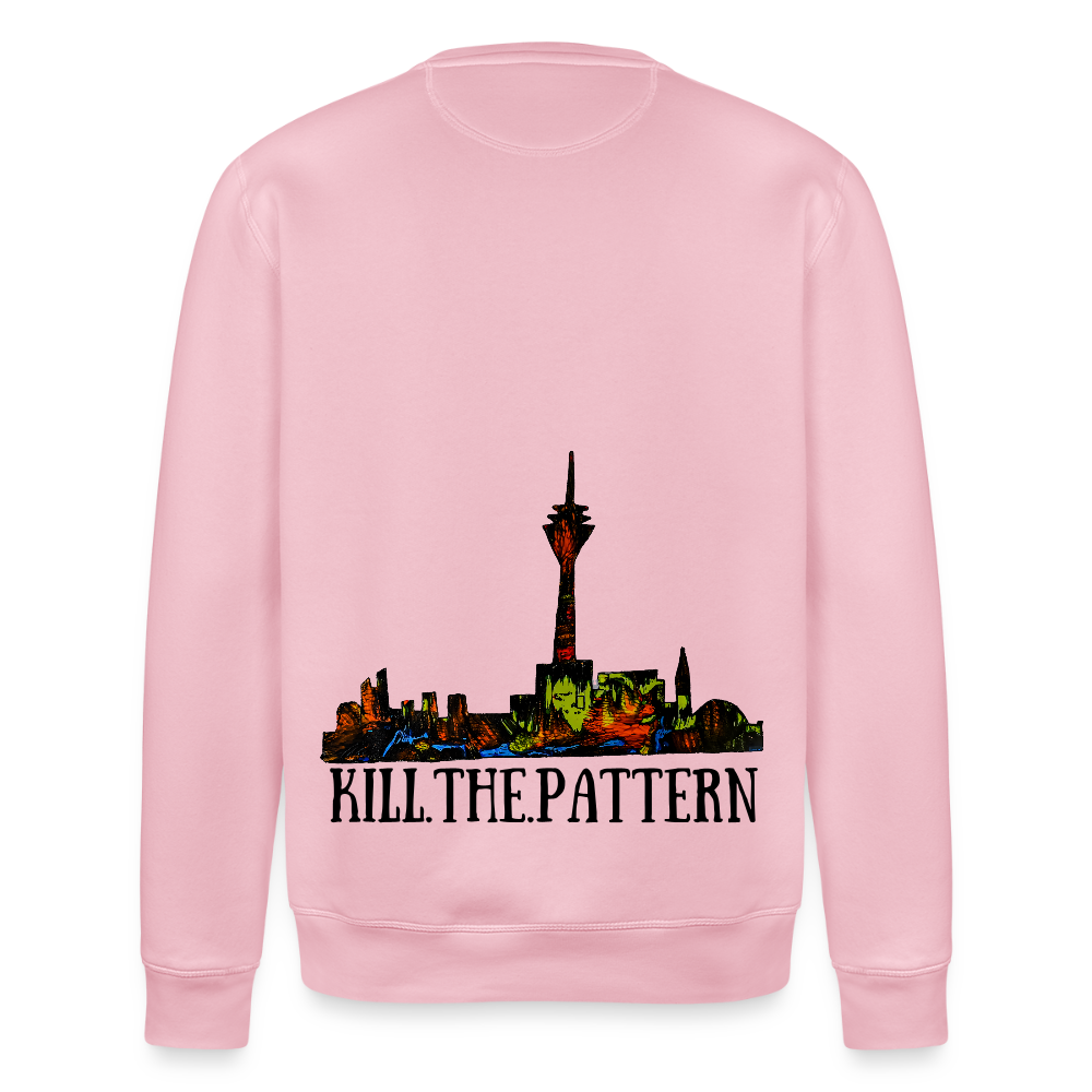 Unisex Bio Pulli Düsseldorfer Skyline Backprint - Hellrosa
