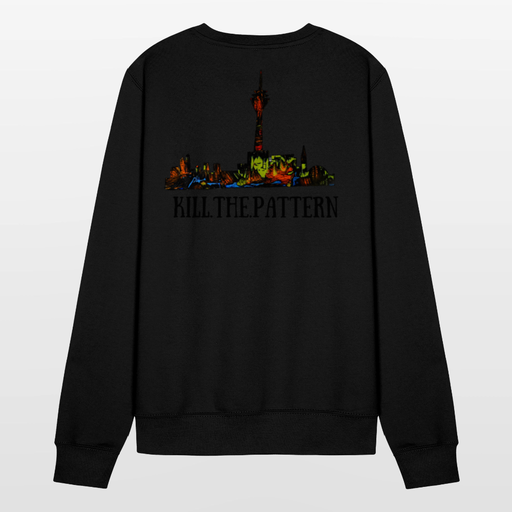 Unisex Pulli Düsseldorfer Skyline Backprint - Schwarz