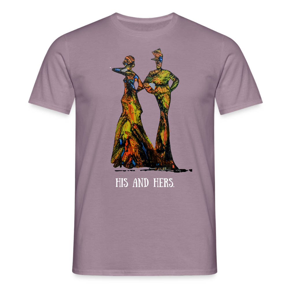 Männer T-Shirt Zylinder und Stella - Lilagrau