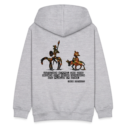 Teenager Hoodie Don Quixote Backprint - Hellgrau meliert