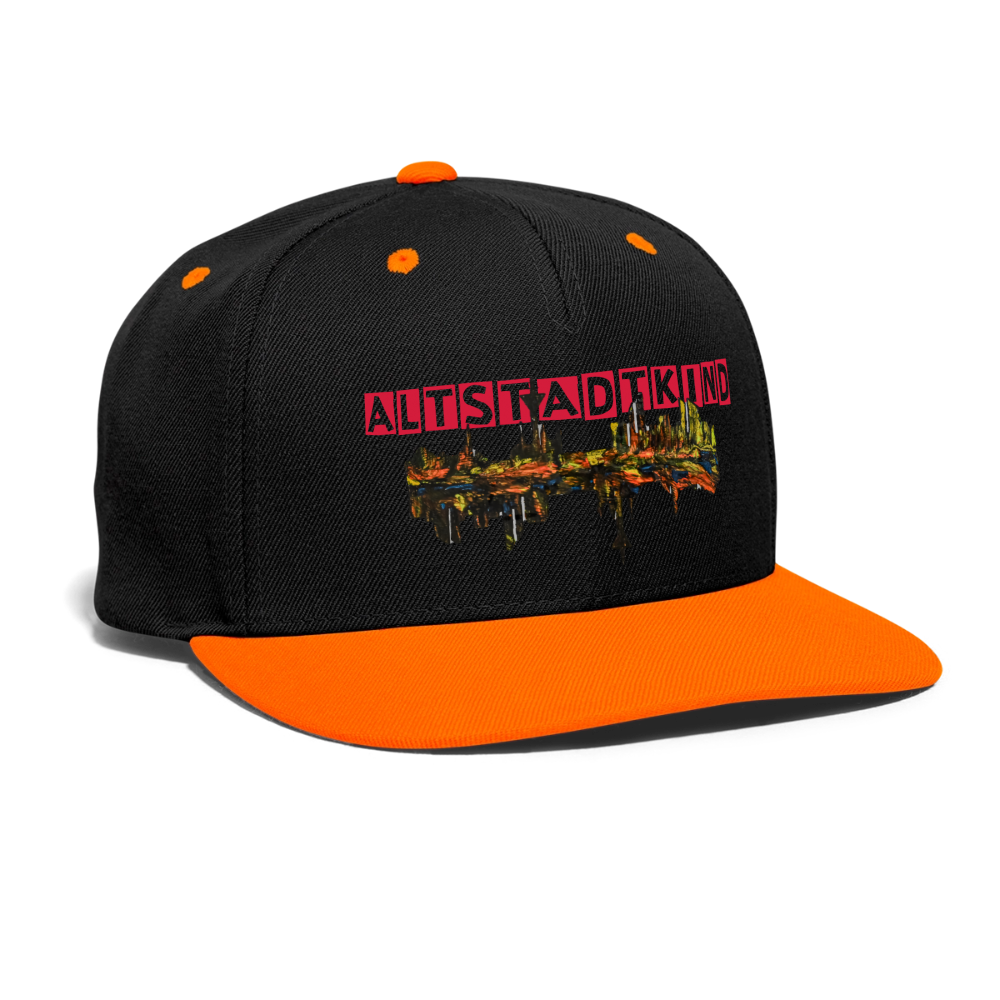 Kontrast Snapback Cap - Schwarz/Neonorange