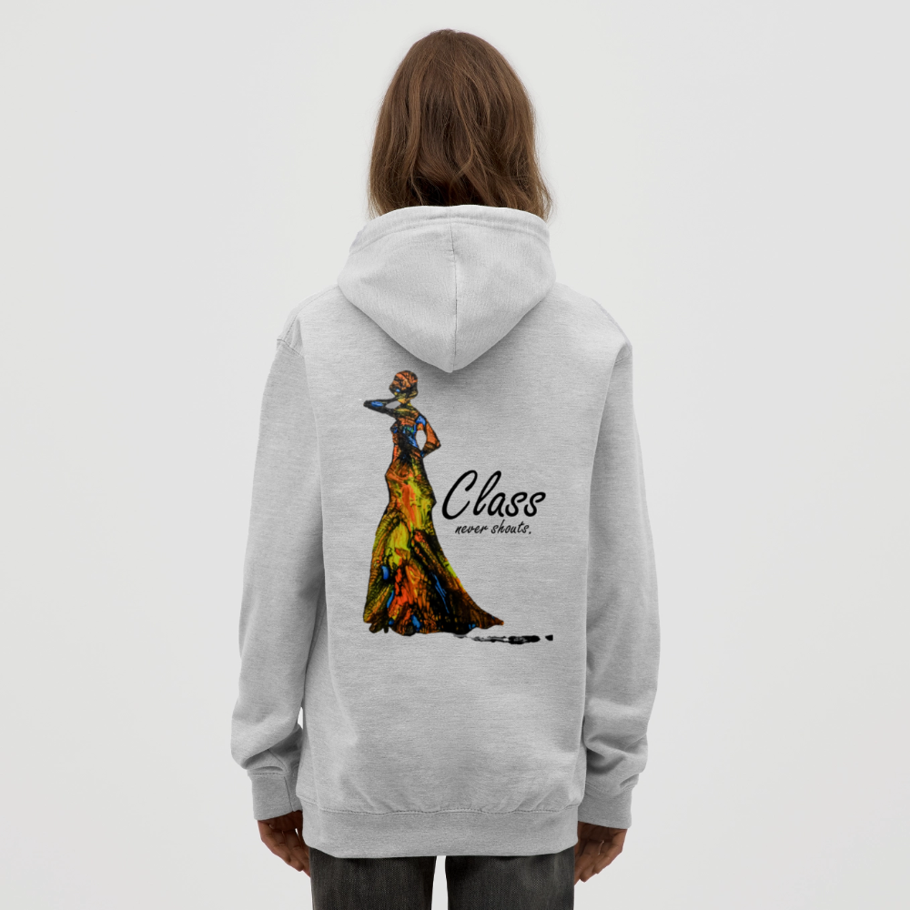Unisex Hoodie Class Backprint - Hellgrau meliert
