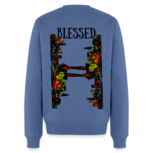 Männer Hoodie Düsseldorfer Skyline Backprint - Taubenblau