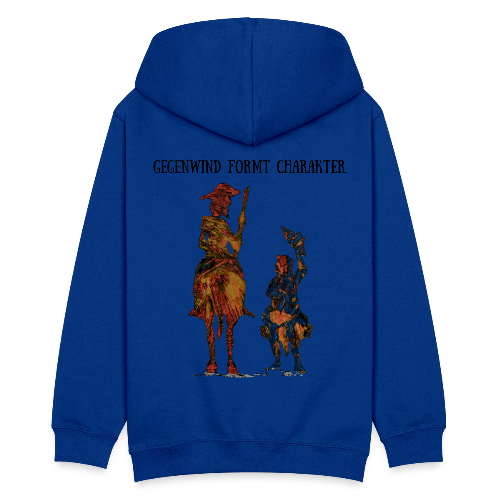 Teenager Hoodie Don Quixote Backprint - Royalblau