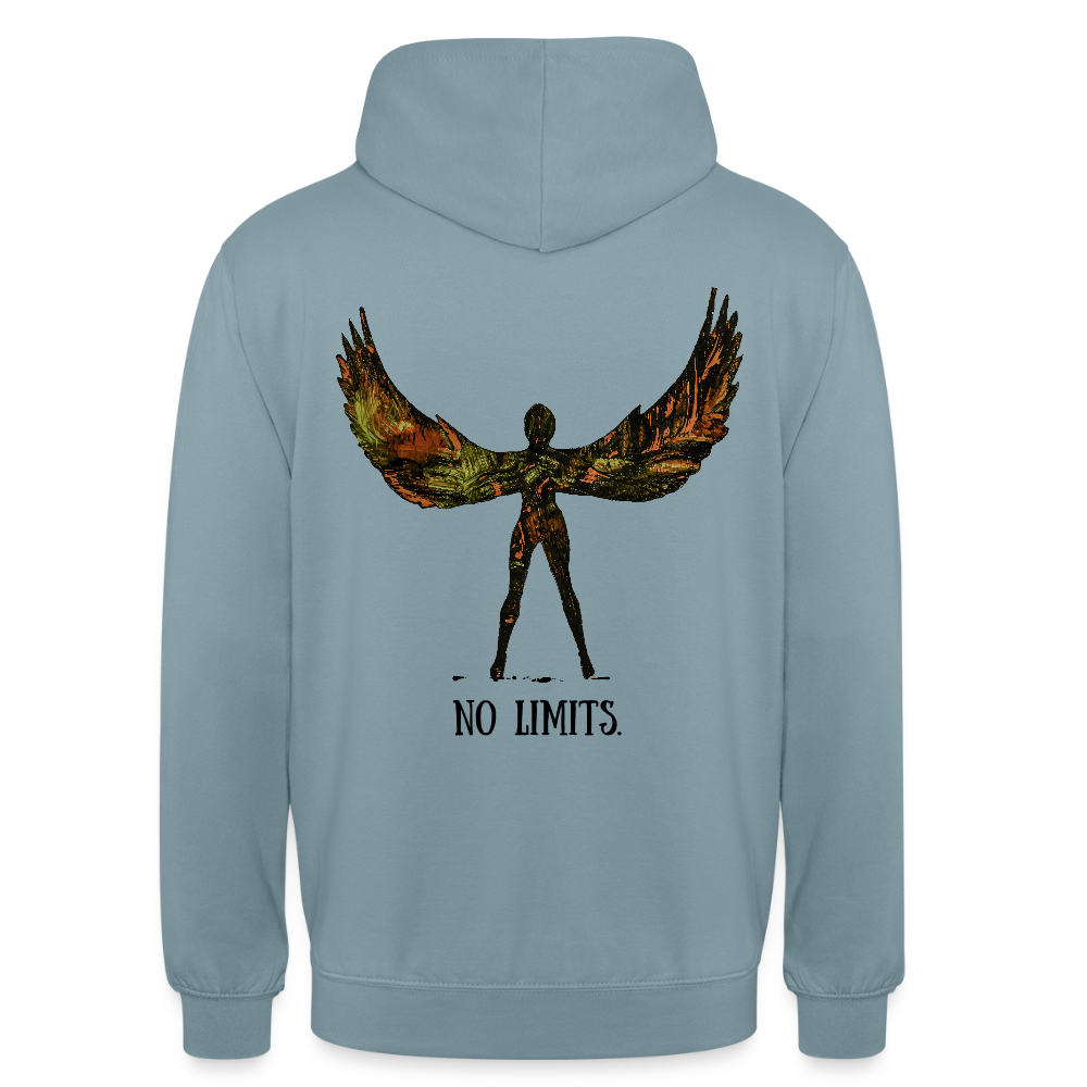 Unisex Hoodie Angel Backprint - Nebelblau