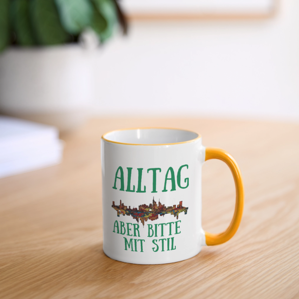 Tasse - Weiß/Gelb