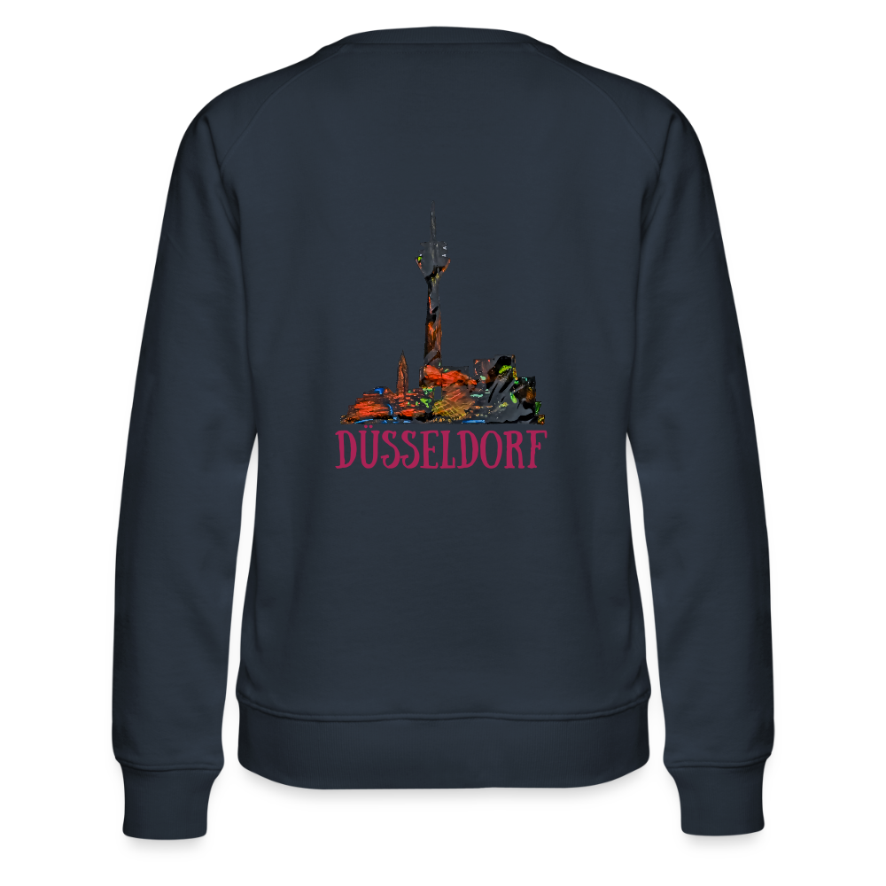 Frauen Pulli Düsseldorferskyline Backprint - Navy