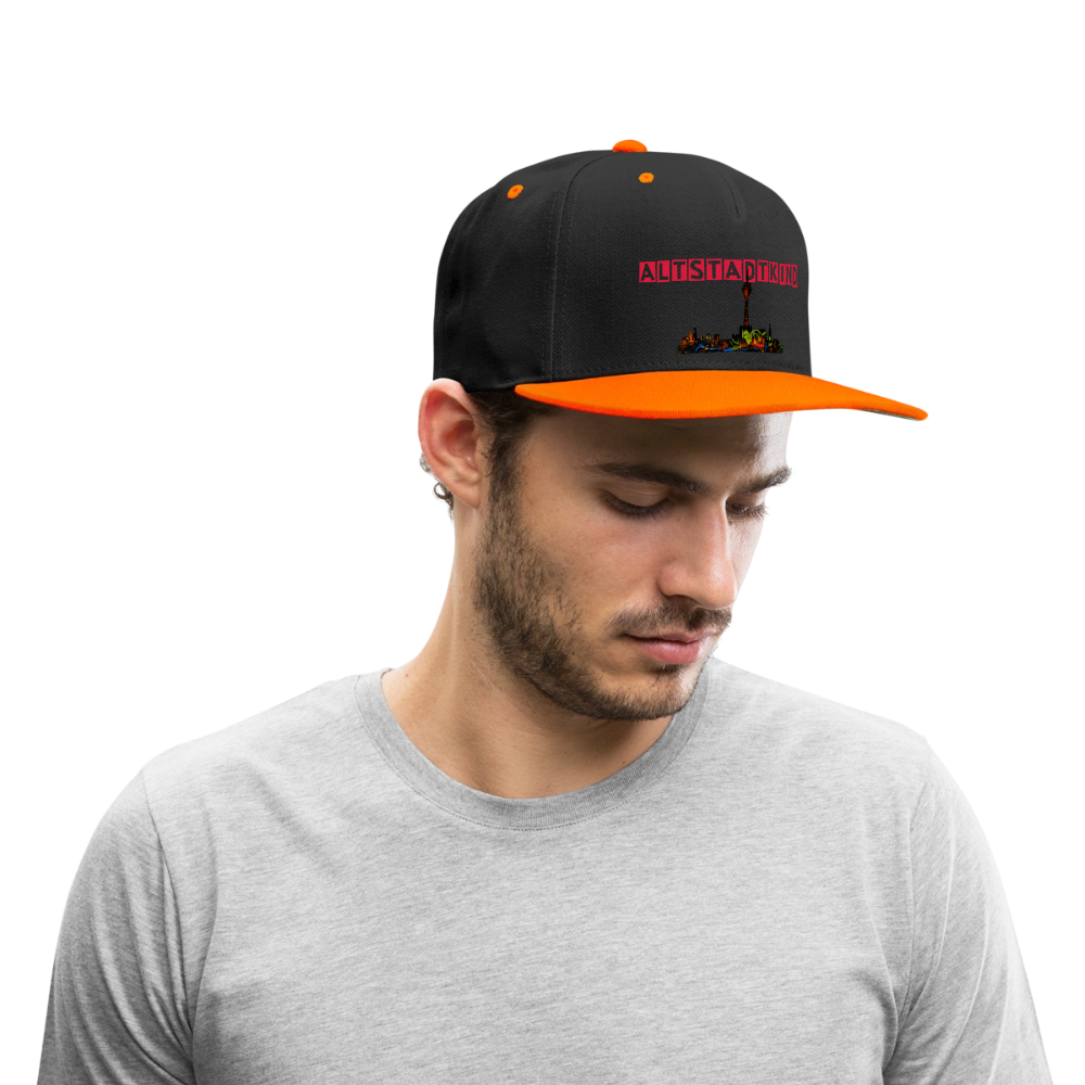 Kontrast Snapback Cap - Schwarz/Neonorange