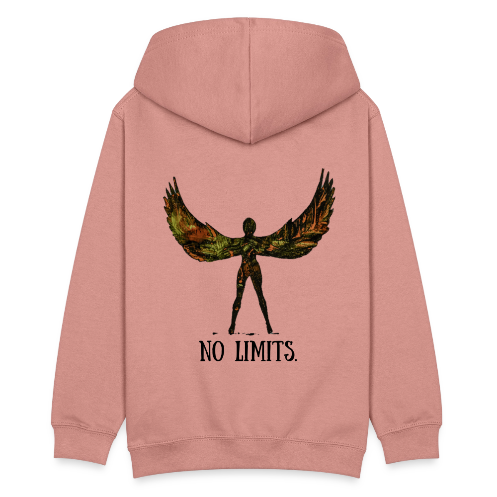 Teenager Hoodie Angel Backprint - Altrosa
