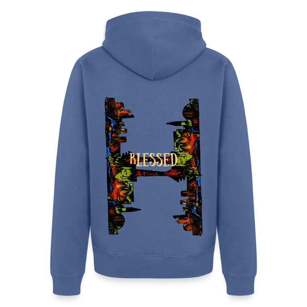 Männer Kapuzenjacke Düsseldorfer Skyline Backprint - Taubenblau