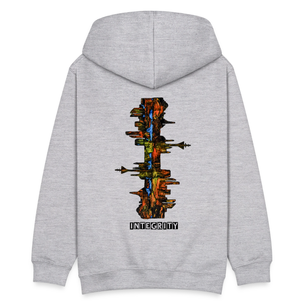Teenager Hoodie Düsseldorfer Skyline Backprint - Hellgrau meliert