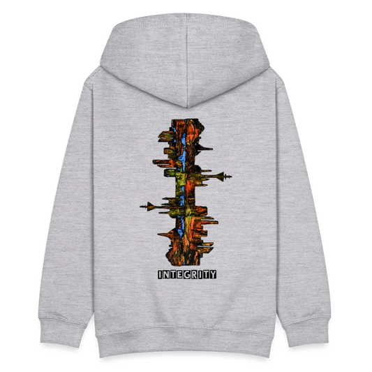 Teenager Hoodie Düsseldorfer Skyline Backprint - Hellgrau meliert