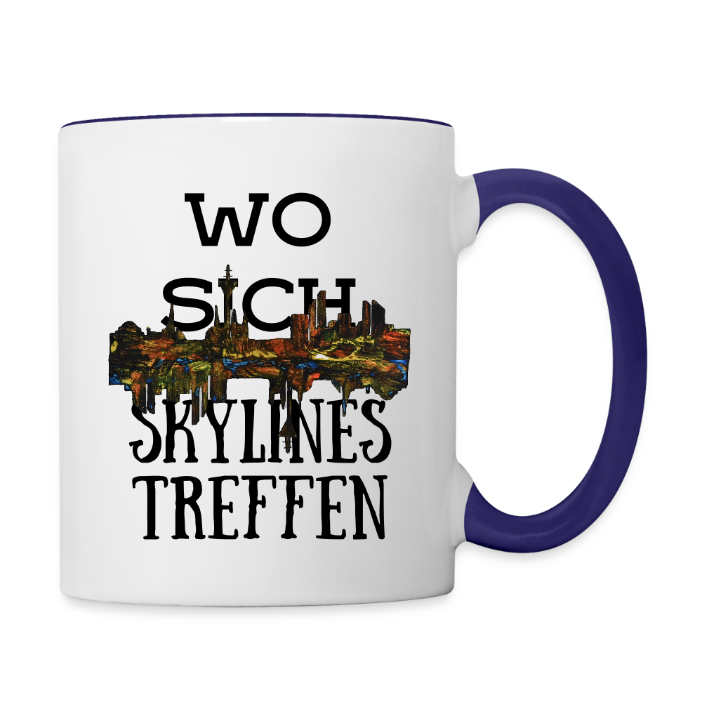 Tasse - Weiß/Kobaltblau