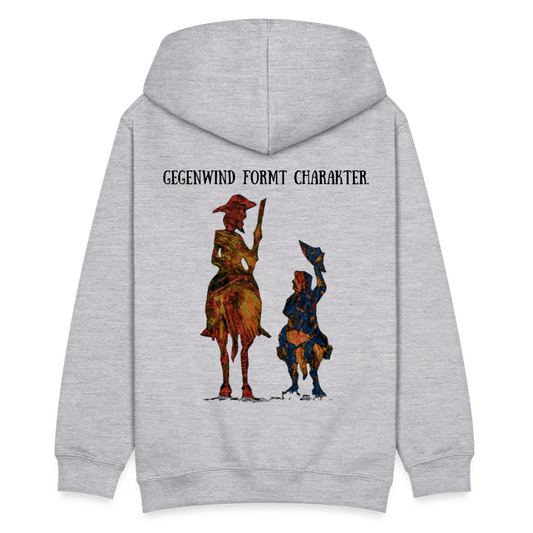 Teenager Hoodie Don Quixote Backprint - Hellgrau meliert
