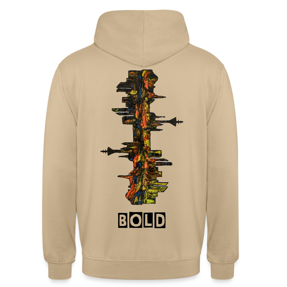 Unisex Hoodie Düsseldorfer Skyline Backprint - Beige