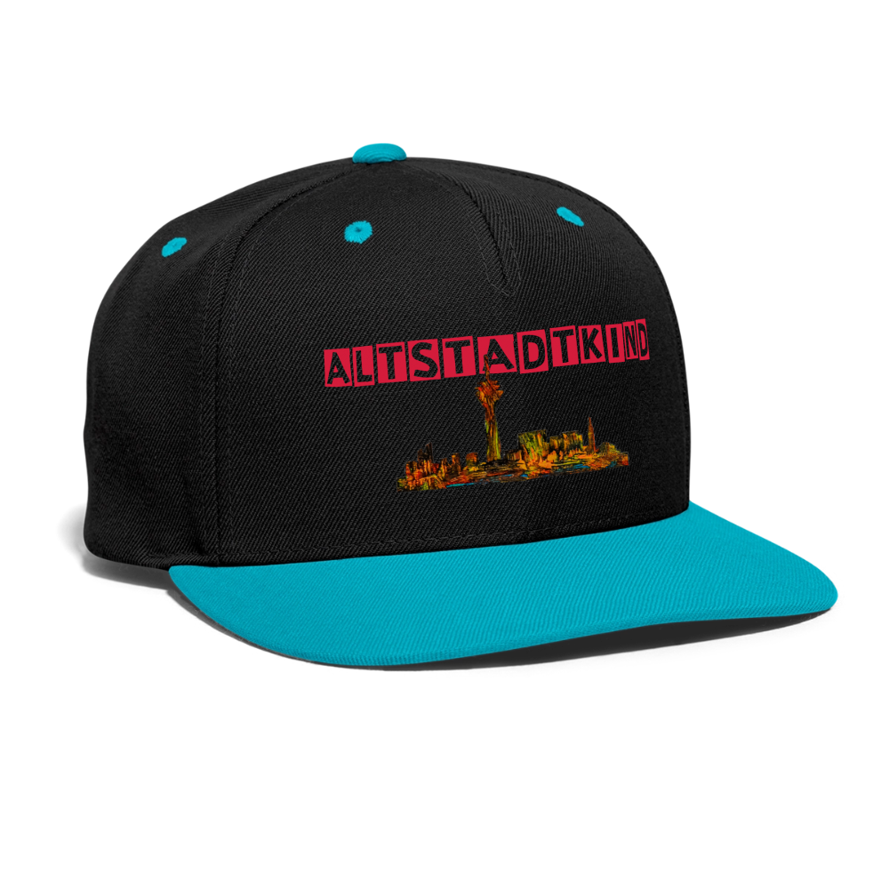 Kontrast Snapback Cap - Schwarz/Türkis