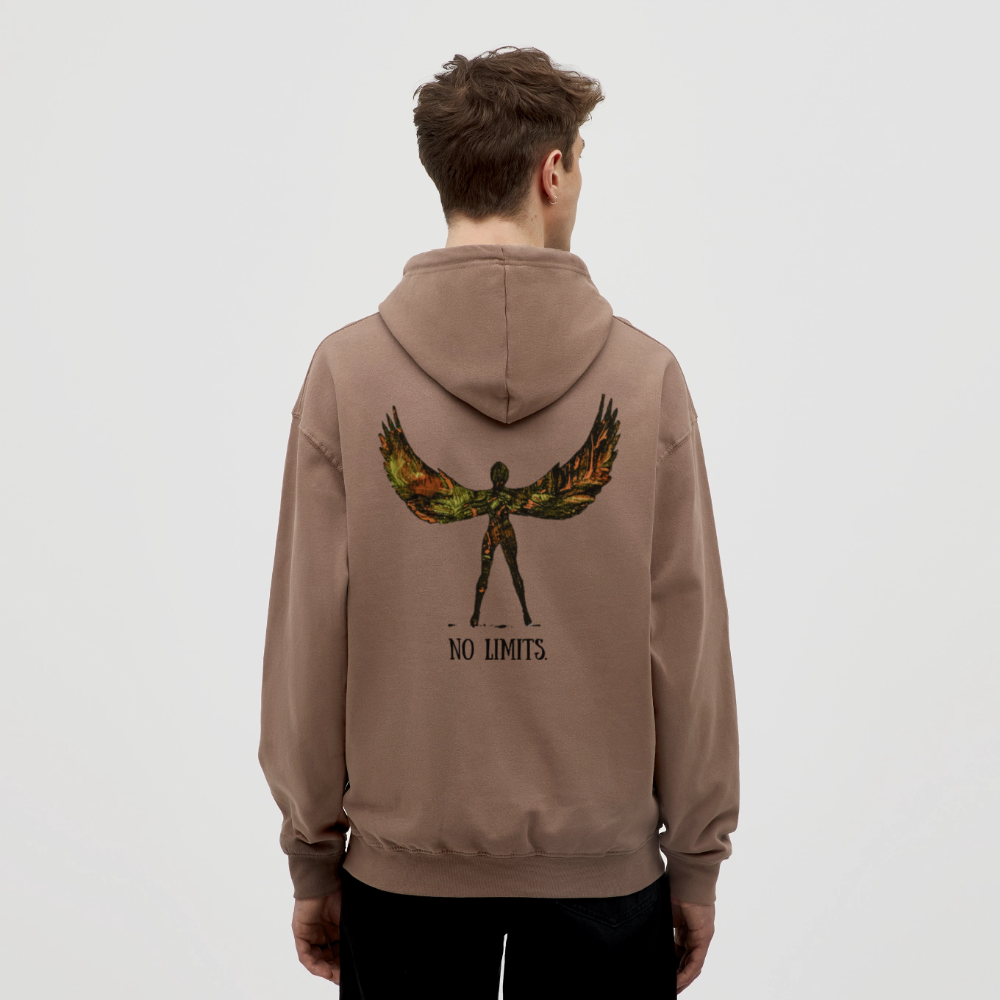 Unisex Hoodie Angel Backprint - Mokka