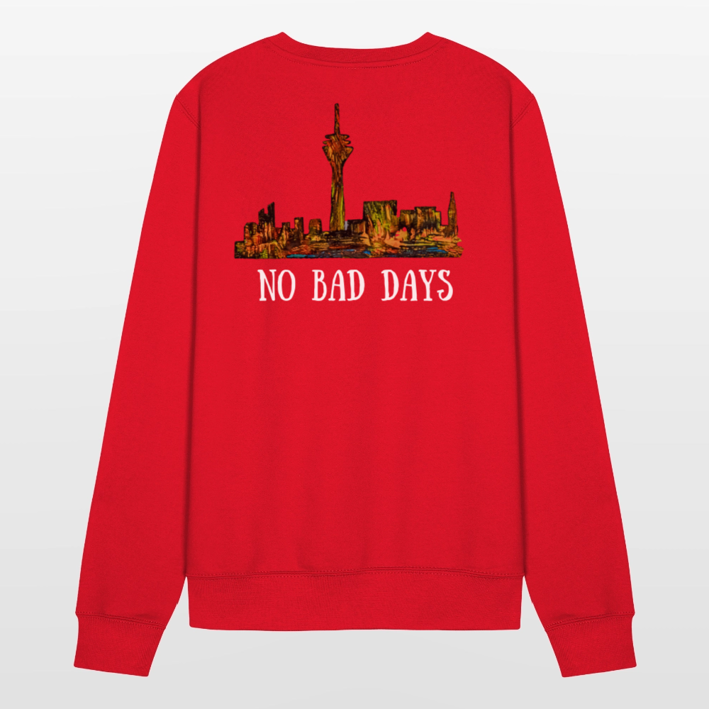 Unisex Pulli Düsseldorfer Skyline Backprint - Rot