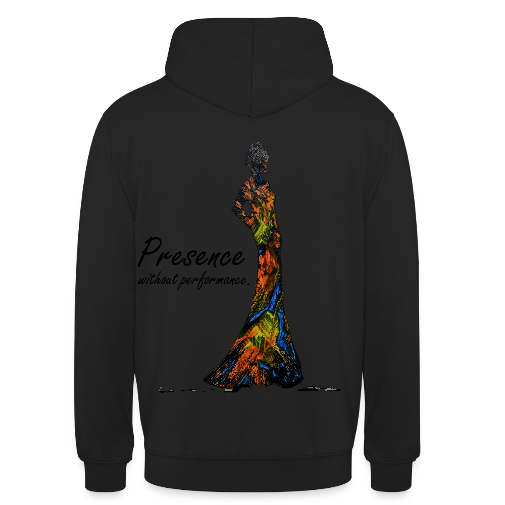 Unisex Hoodie Presence Backprint - Schwarz