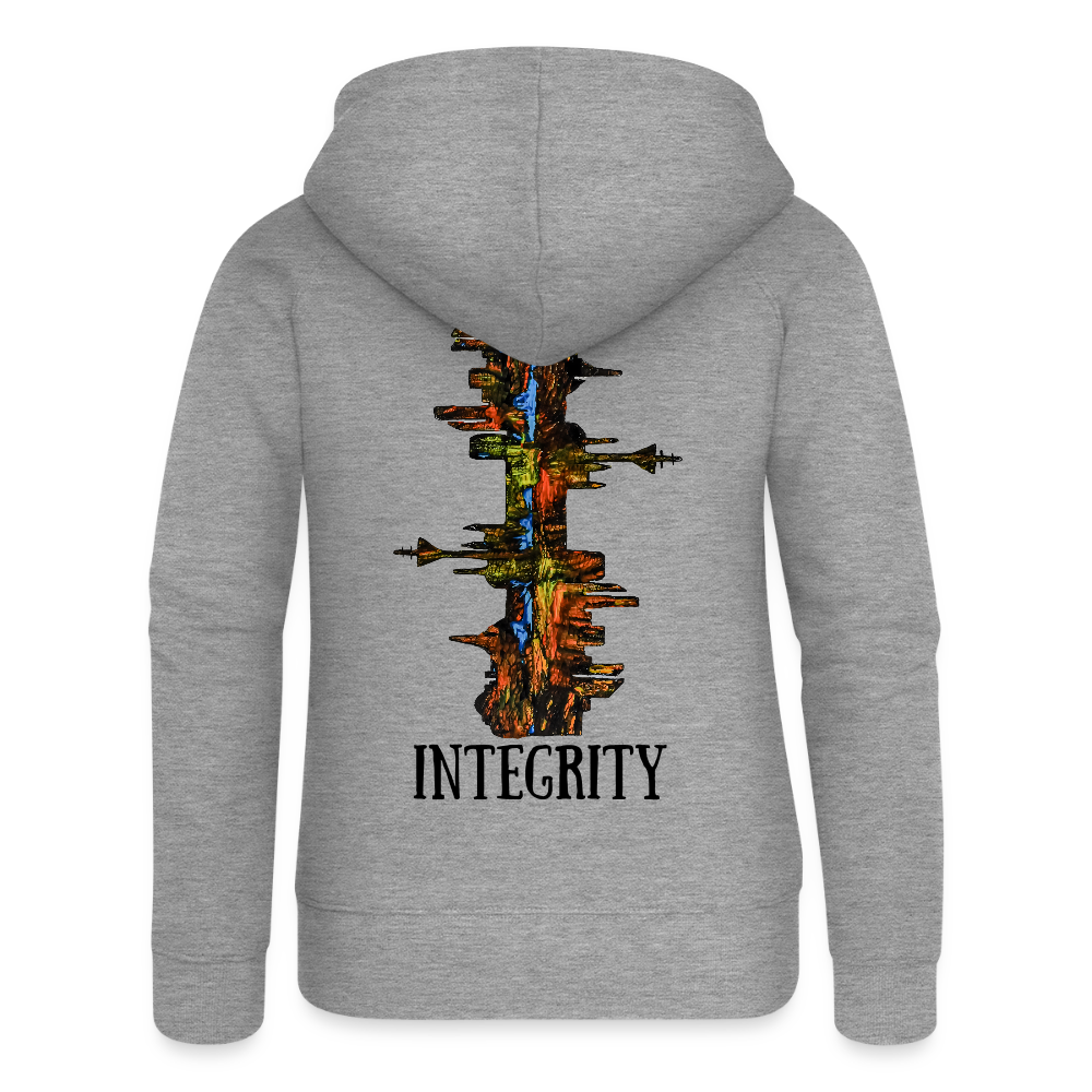 Frauen Kapuzenjacke Düsseldorfer Skyline Backprint - Grau meliert