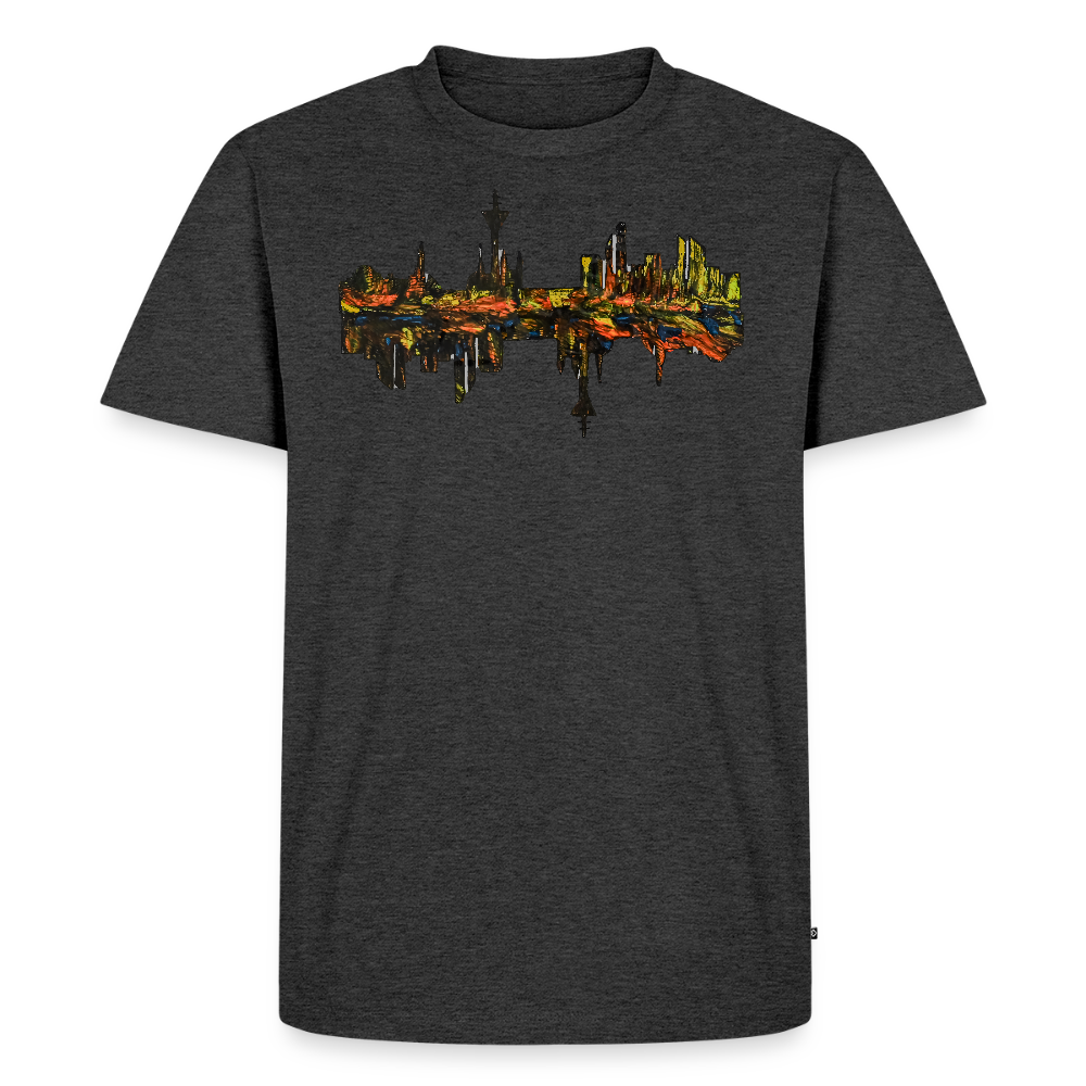 Männer Premium T-Shirt Düsseldorfer Skyline V.3 - Anthrazit meliert