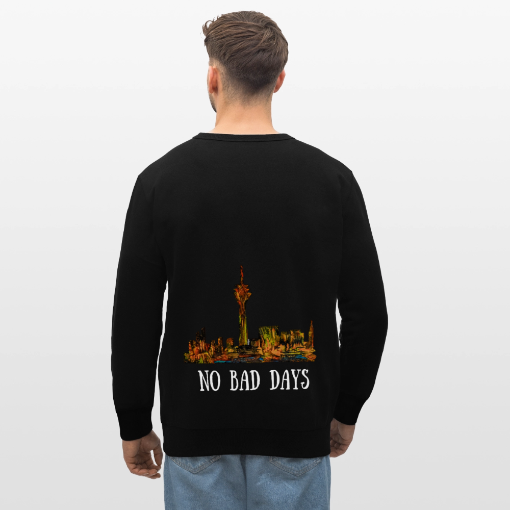 Unisex Bio Pulli Düsseldorfer Skyline Backprint - Schwarz