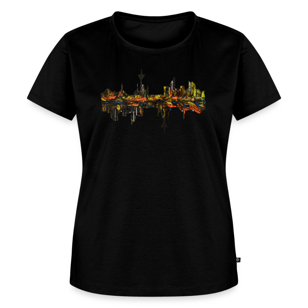 Frauen Premium T-Shirt Düsseldorfer Skyline V.3 - Schwarz