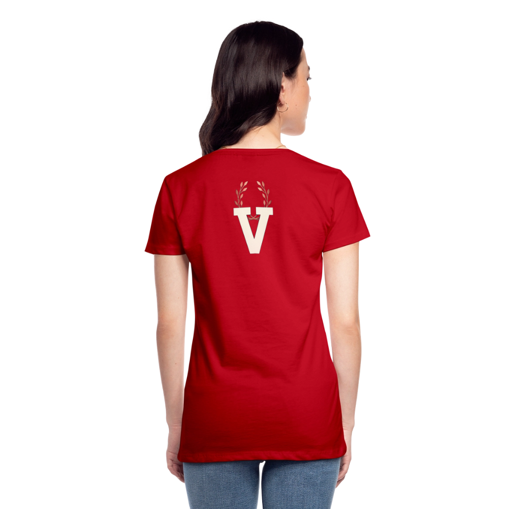 Frauen Premium T-Shirt Düsseldorfer Skyline V.3 - Rot