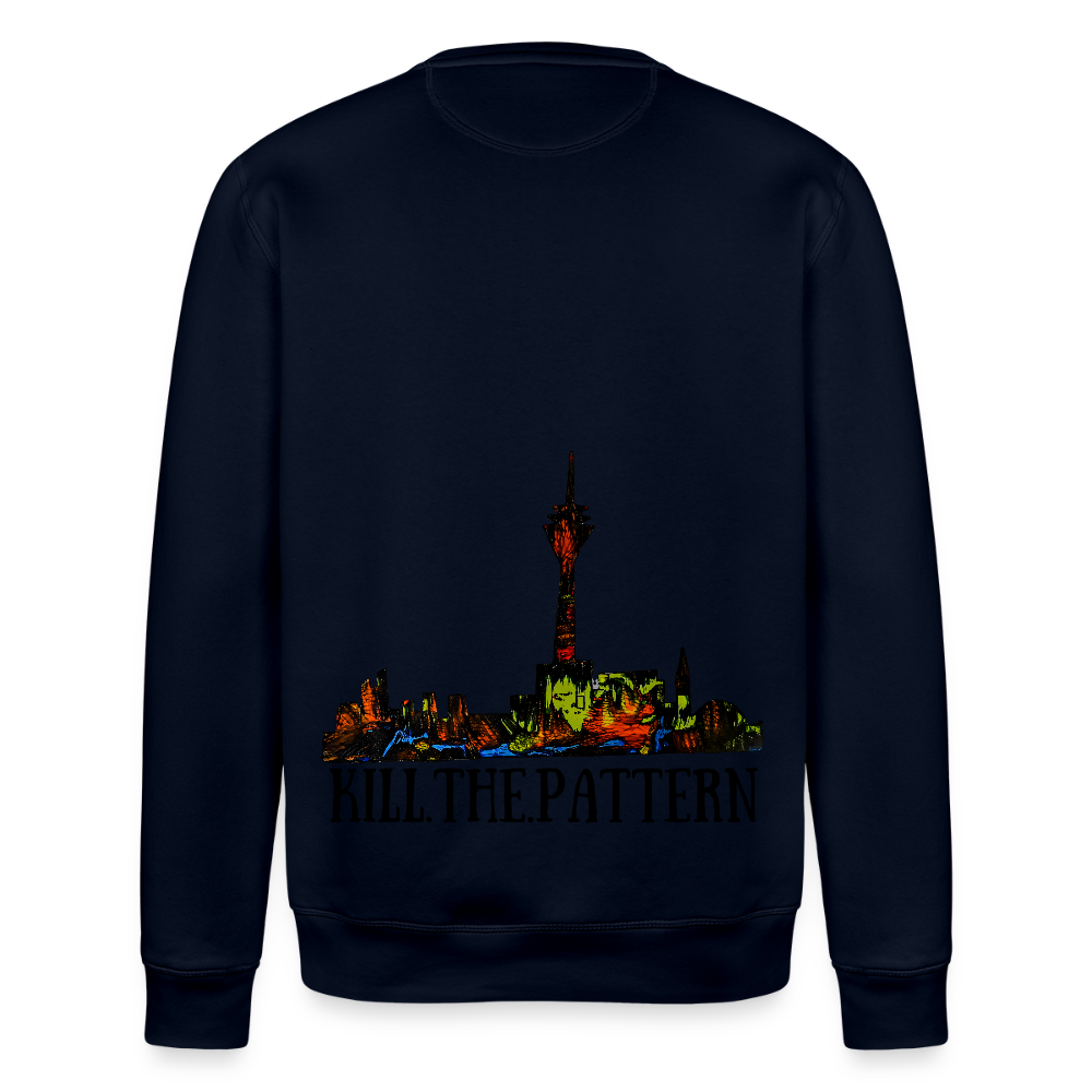 Unisex Bio Pulli Düsseldorfer Skyline Backprint - Navy