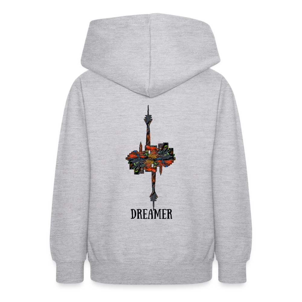 Teenager Hoodie Düsseldorferskyline Backprint - Hellgrau meliert
