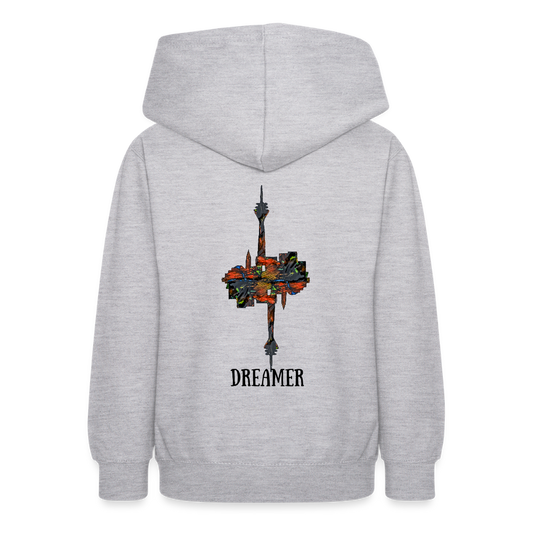 Teenager Hoodie Düsseldorferskyline Backprint - Hellgrau meliert