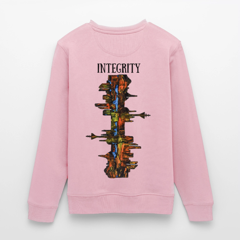 Unisex Bio Pulli Düsseldorfer Skyline Backprint - Hellrosa