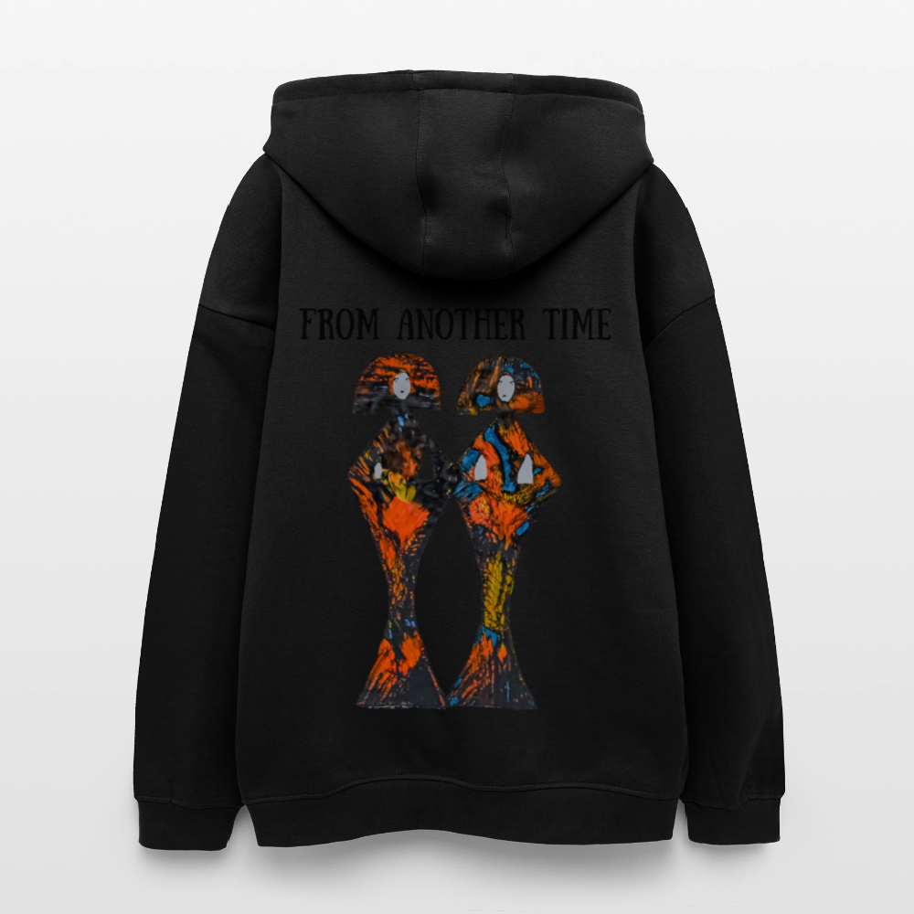 Oversized Unisex Hoodie Geishas Backprint - Schwarz